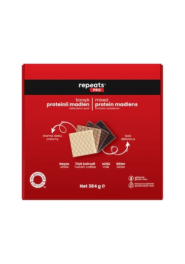 Pro Yüksek Proteinli Madlen Çikolata 385gr