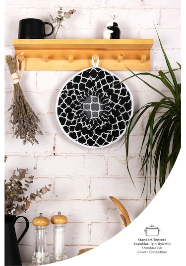 3 Adet Pilav Demleme Örtüsü Seti , Tencereler Için Lastikli Standart Ölçü Demlematik & Siyah Halka