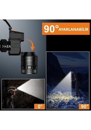 Tongxida Ycl 10 W 3 Modlu Şarjlı Powerbank Özellikli Kafa Lambası -yıs-205 Siyah Performanslı Aydınlatma Cihazı Siyah