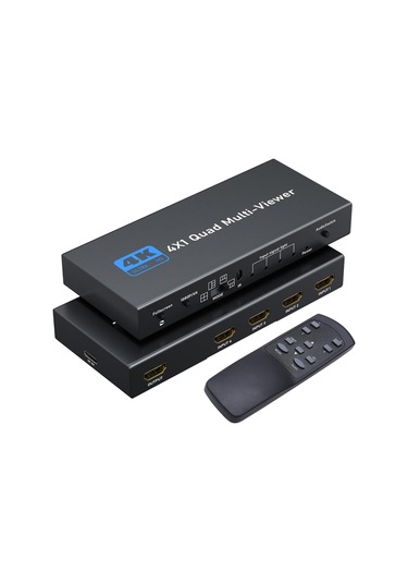 Teltree Hdmı Multi-viewer 4 Giriş 1 Çıkış - 4k/1080p Desteği, 4 Görüntü Modu, Eşsiz Geçiş, Ir Kumanda İle Kontrol Edilebilir Ekran Bölücü