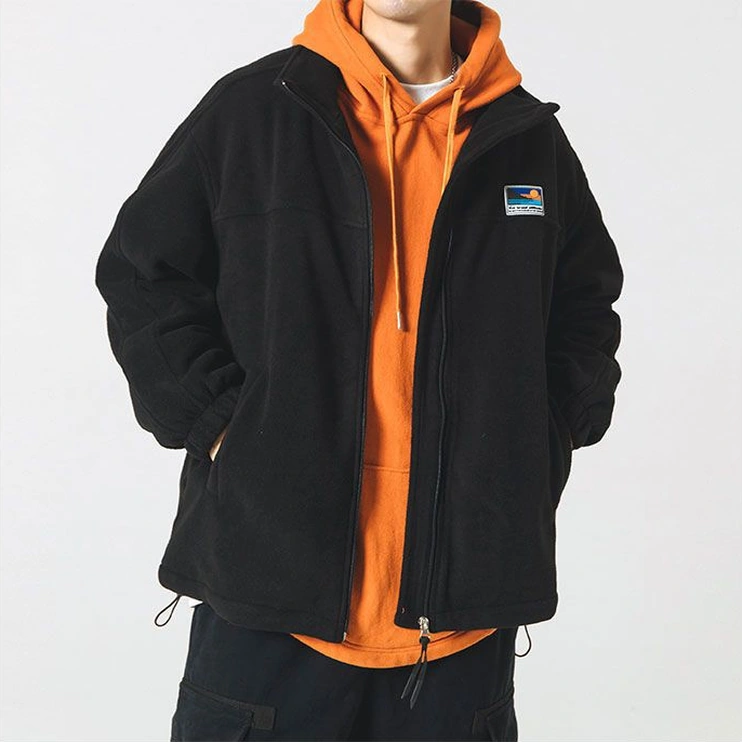 Snapbuy Rahat Kesim Erkek Polar Ceket Siyah