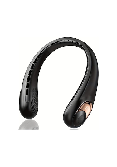 Xuweiwei Siyah Usb C Boyun Fanı Led Göstergeli 3 Ayarlanabilir Hız Sessiz Bıçaksız Soğutma Uzun Ömürlü Pil Taşınabilir Fan