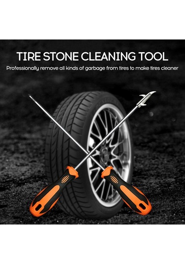 Dianziye Araba Lastik Taş Temizleme Aleti Çok Fonksiyonlu Taş Kaldırıcı + Tornavida 4 Farklı Kanca İle Gürültü Azaltma Lastik Ömrünü Uzatma
