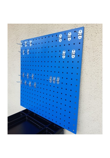 90x90 Cm Delikli Metal Takım Asma Panosu 20 Adet Kanca İle Birlikte 90