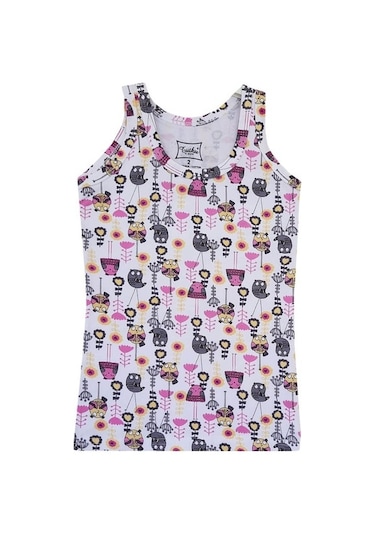 Tutku 6Lı Kız Çocuk Geniş Askılı Atlet Empirme Pamuklu Renkli