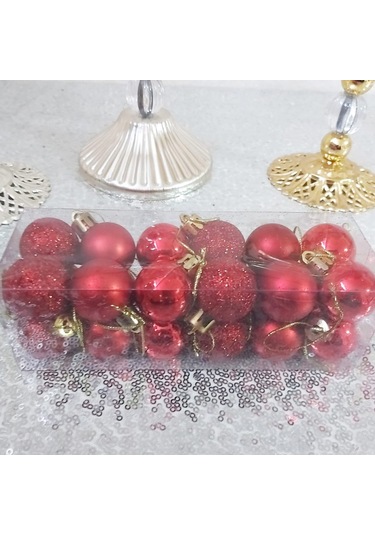 24 Li 3 Cm Cici Toplar Yılbaşı Ağaç Süsü