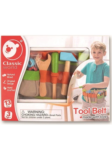 Classic World Ahşap Tamir Seti Bel Çantası