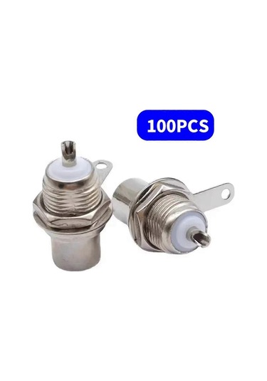 100 Adet Nikel Kaplama Dişi Soket Ses Video Av Soketi