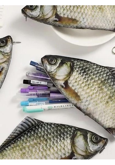 Aubyhe Yumuşak Kumaşlı Balık Desenli Kalem Kutusu - 26x7 Cm, 30 Gr, Geniş İç, Pürüzsüz Reşen, Öğrencilere Uygun Diğer