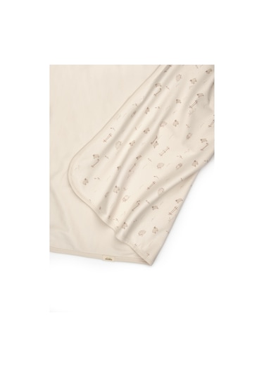 Bebek Şapkalı Battaniye Organic Pamuk -yenidoğan Serisi - CSY8194 Krem