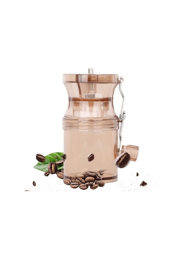 Ev Kullanıma Mini Portatif El Manuel Kahve Değirmeni - Ayarı Ayarlanabilir Porselen Tane Öğütücü Kahverengi Kahverengi Kahverengi