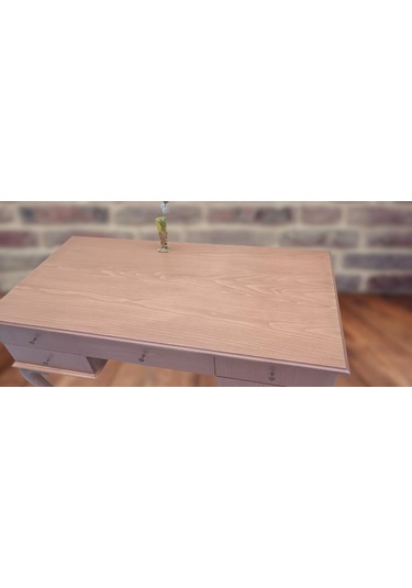 Çalışma Masa Klasik Model Kayın Aslan Ayak Ve Kaplama Tabla 5 Çekmece El Yapımı