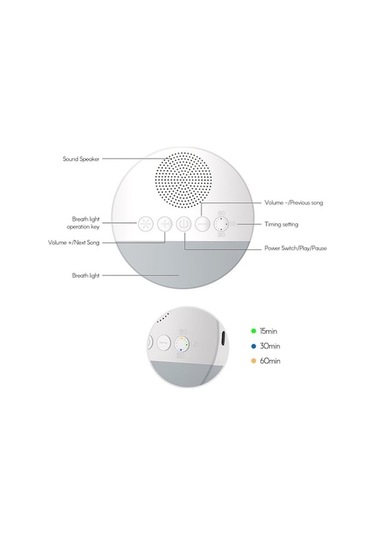 Maoyaya Zamanlama Yumuşak Yatıştırıcı Uyku Ses Nefes Makinesi Işık 6 15/30/60 Lm Beyaz Gri Akıllı Beyaz Ve Gri
