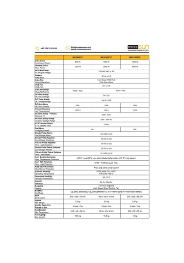 Mexxsun 12 Volt 1000 Watt 1 Kw Ups Şarjlı Tam Sinüs Inverter - Invertor 220 Volt Çevirici