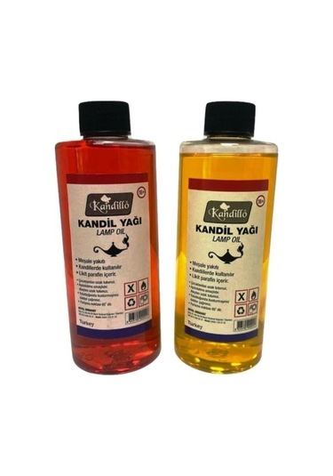 Kırmızı Sarı Kandil Yağı Kokusuz Dumansız 250 Ml 2'li Set