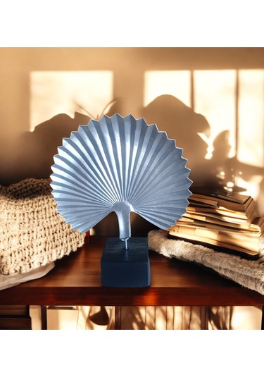 20cm-22cmlik Polyester,midye Kabuğu Desenli Beyaz Biblo