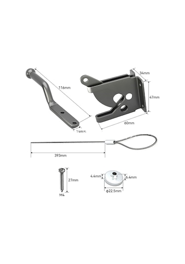 Nayomiglow Adet Yaylı Çekmeli Kapı Mandalı, Çit Kapı Kilidi, Halatlı Küçük Çit Kilidi, Çit Kapıları İçin Uygun