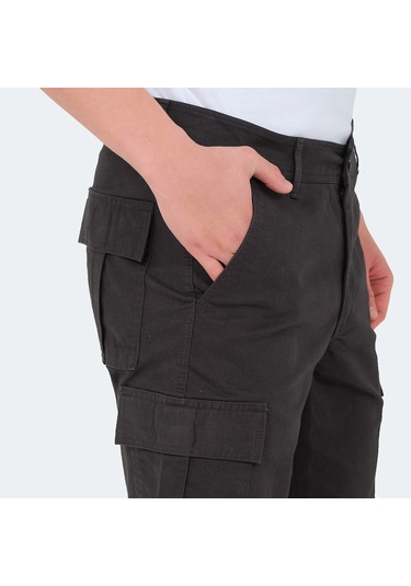 Slazenger EARNINGS Erkek Cepli Kargo Koyu Gri Şort