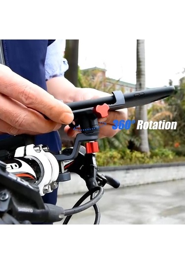 Vkemall Güçlü Alüminyum Alaşımlı Bisiklet Telefon Tutucu Bisiklet Motosiklet T Vc Siyah