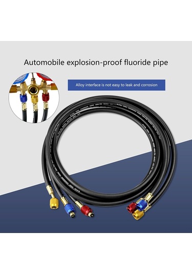 Konesam Hvac Manifold Seti - R134a, R410a, R22 İçin Yüksek Basınçlı Soğutucu Şarj Hortumları Ve Vanalar