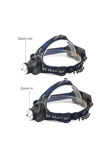 800 Lümen Tx6 Şarjlı Zoomlu Kafa Feneri Wt-120 Siyah