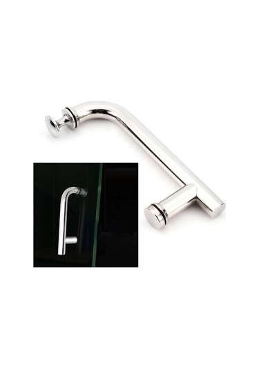 Pazly 2 Delikli 145mm Paslanmaz Duş Kapı Kolu, Dayanıklı, Kolay Kurulum, Şık, Krom Kaplama, 200mm Uzunluk