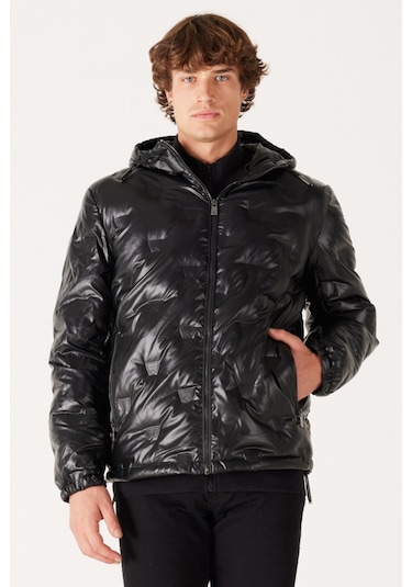 Wrangler Regular Fit Normal Kesim Kapüşonlu Siyah Şişme Mont W232274001 Siyah