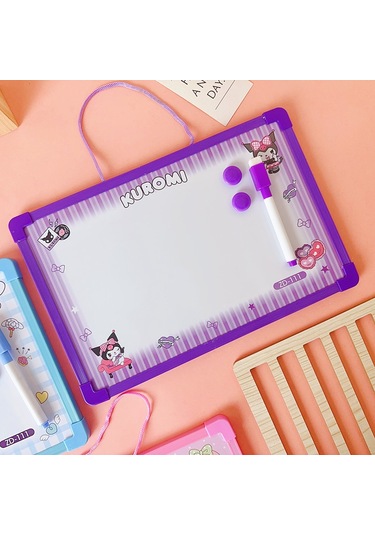 Snapbuy Sanrio Temalı, Kuromi Seçenekli Çift Taraflı Silinebilir Mıknatıslı Yazı Tahtası 30x20cm Mor