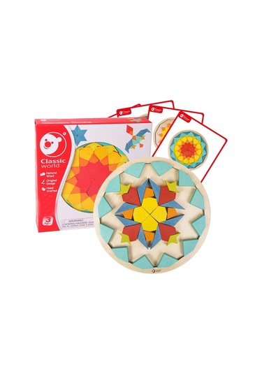 Calimera Toys Mandala Ahşap Bulmaca Renkli Tasarım Oyunu