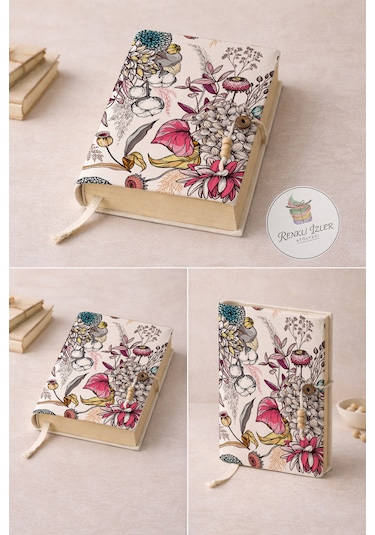 Kitap Kılıfı Ve Metal Kitap Ayracı Seti Çiçek Bahçesi