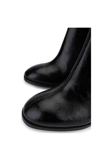Tamer Tanca Kadın Suni Deri Siyah Rugan Topuklu Bot 889 9203 Bn Bot Sk25-26 Sıyah Krsk Rgn SİYAH RGN