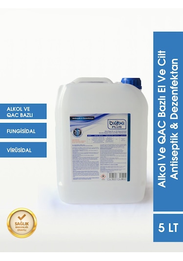 Bioxi® Alkol Ve Qac Bazlı El ve Cilt Antiseptik Dezenfektan 5 L