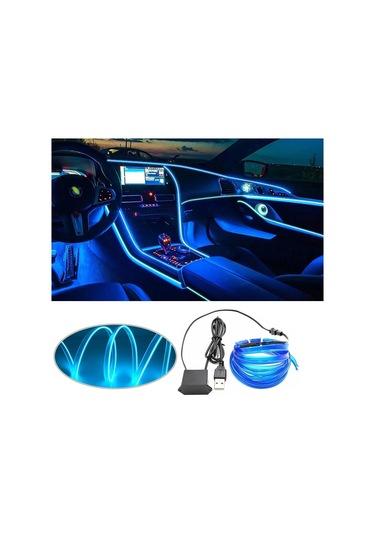 Barley 2m/3m/5m Led Neon Şerit Araç İç Dekorasyon Dıy Usb Esnek Ortam Işığı Yayan Color8 1m
