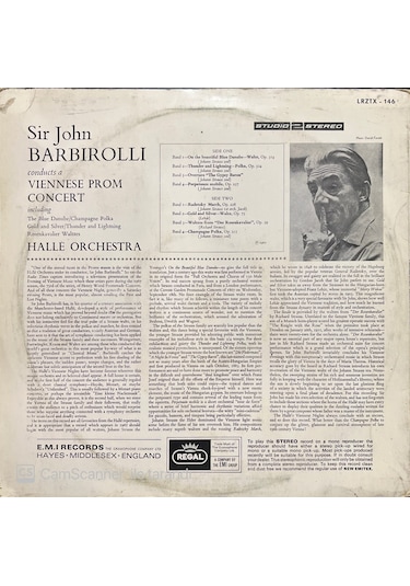 Sir John Barbirolli Viennese Prom Concert Halle Orchestra Lp Klas