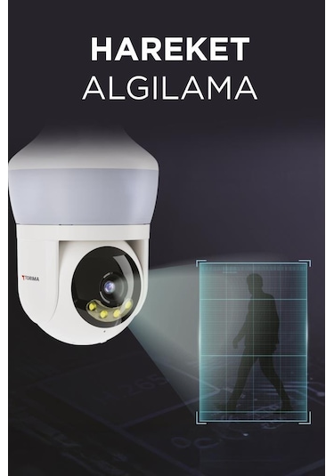 Torima CMR-26 360 Full HD 1080P Ampül Wifi Smart Ip Güvenlik Kamerası Beyaz