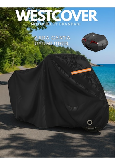 Apachi Nova 125 Reflektörlü Siyah Arka Çanta Uyumlu Motosiklet Brandası,motor Branda Motor Örtüsü Güvenlik Kilidi Ve Bağlantı Tokalı