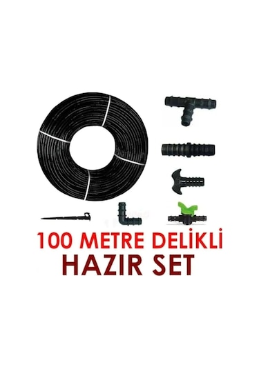 100 Metre 30cm Kendinden Delikli Damla Sulama Sistemi Ek Parçaları