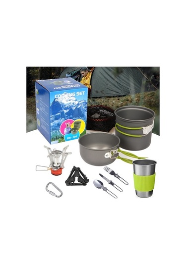 Createtech Taşınabilir Kamp Seti - Yürüyüş, Piknik Ve Pişirme Çözümleri Renkli Skycity 1-2 Kişilik Çok Renkli