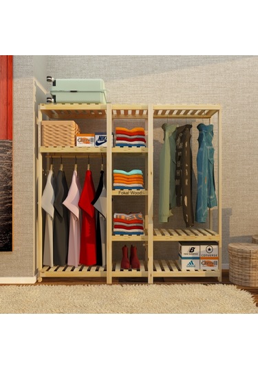 Bado - Açık Ahşap Gardırop