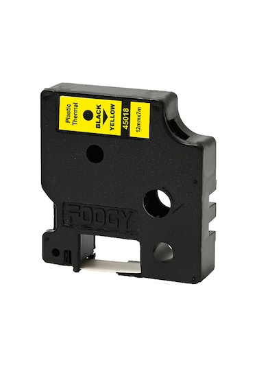 Foogy Dymo D1 Etiket Muadili 12 MMx 7 M Sarı-Siyah