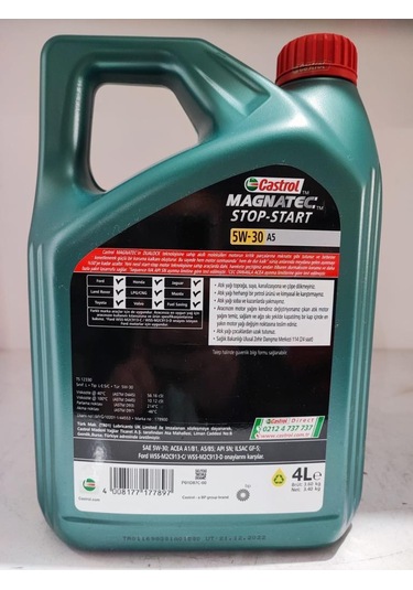 Castrol Magnatec Benzin+dizel 5w-30 A5 4lt Üretim : 2024