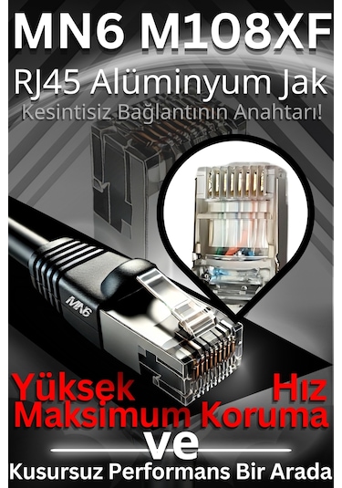 Mn6 M108xf 20 Metre Internet Kablosu/ftp 0.60mm Cat6 Iki Kat Korumalı/iç Dış Mekan/20m Ethernet Kablosu