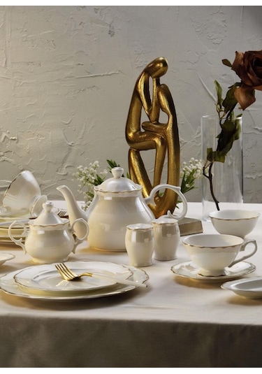 Aryıldız Milanis Bone China 36 Parça Kahvaltı Seti Beyaz