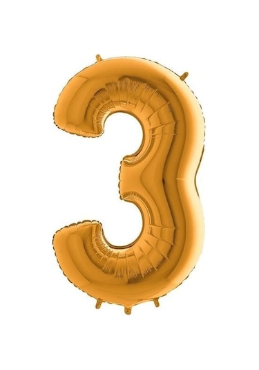 3 Rakam Folyo Balon Gold 40ınc 100cm Çok Renkli