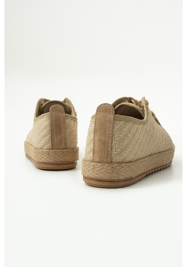 Gabriella Hasır Bağcık Detaylı Kadın Espadril Sneaker Bej