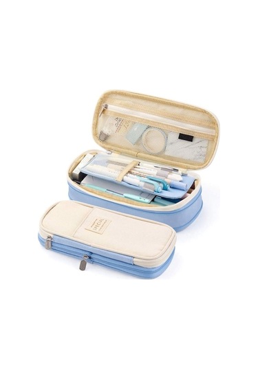 Aoyingnettech Kurşun Kılıflı Kalem Depolama Çantası Büyük Kapasiteli Gz Mavi