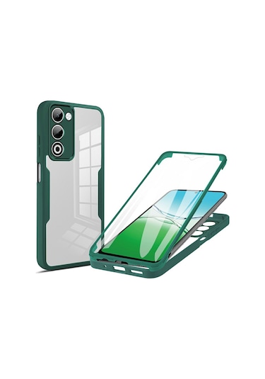 Oppo A5 5g/oppo A5 Kılıfı Akrilik + Tpu Şeffaf Telefon Kılıfı Ve Pet Ekran Filmi - Yeşil Yeşil