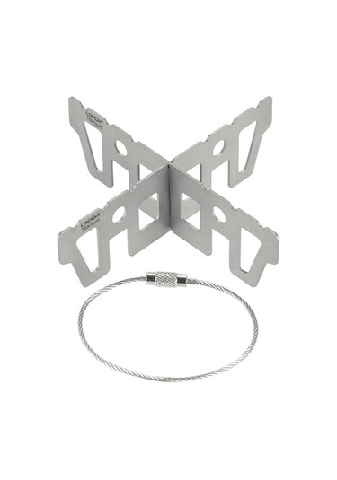 Novahub Titanyum Alkol Ocak Rafı Çapraz Standıdış Mekan Kamp Ocağı Standı Destek Rafı Gümüş Gümüş