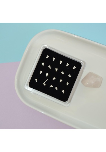 Damla Tektaşlı Hızma Gümüş Damla Model Burun Hızma Gri