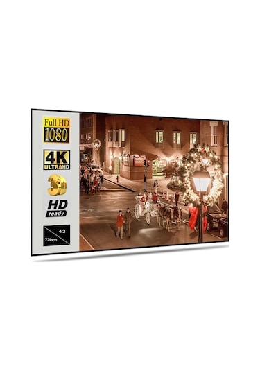 72 İnç Katlanabilir Metalik Projeksiyon Perdesi, Gün Işığında Net Görüntü Ve Taşınabilir Tasarım